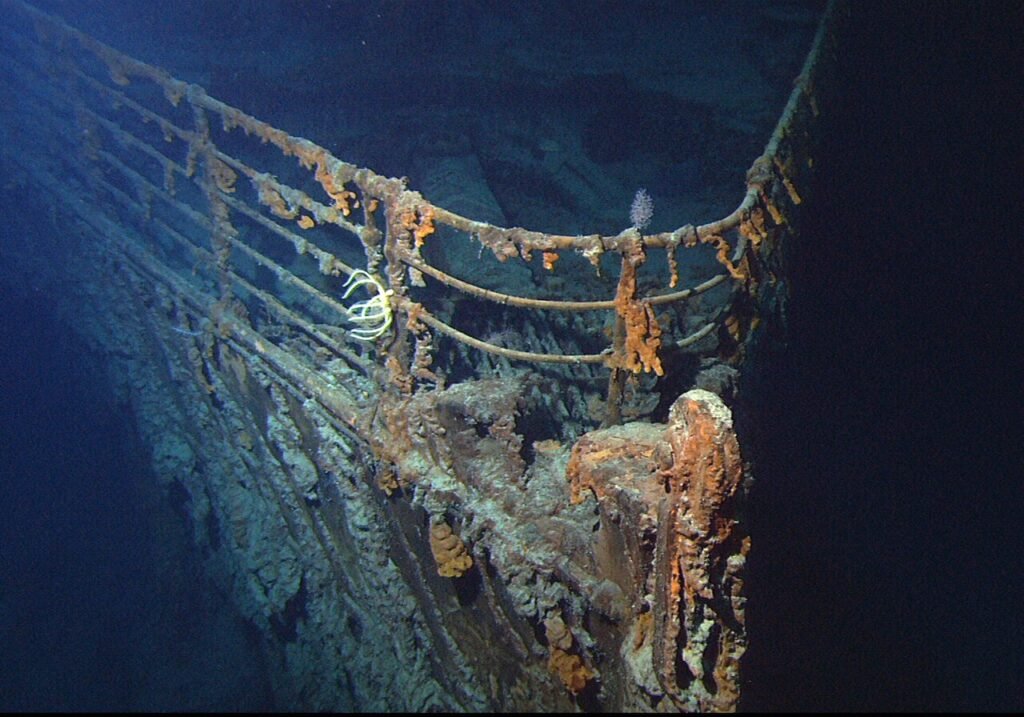 Titanic bow wreck underwater NOAA
